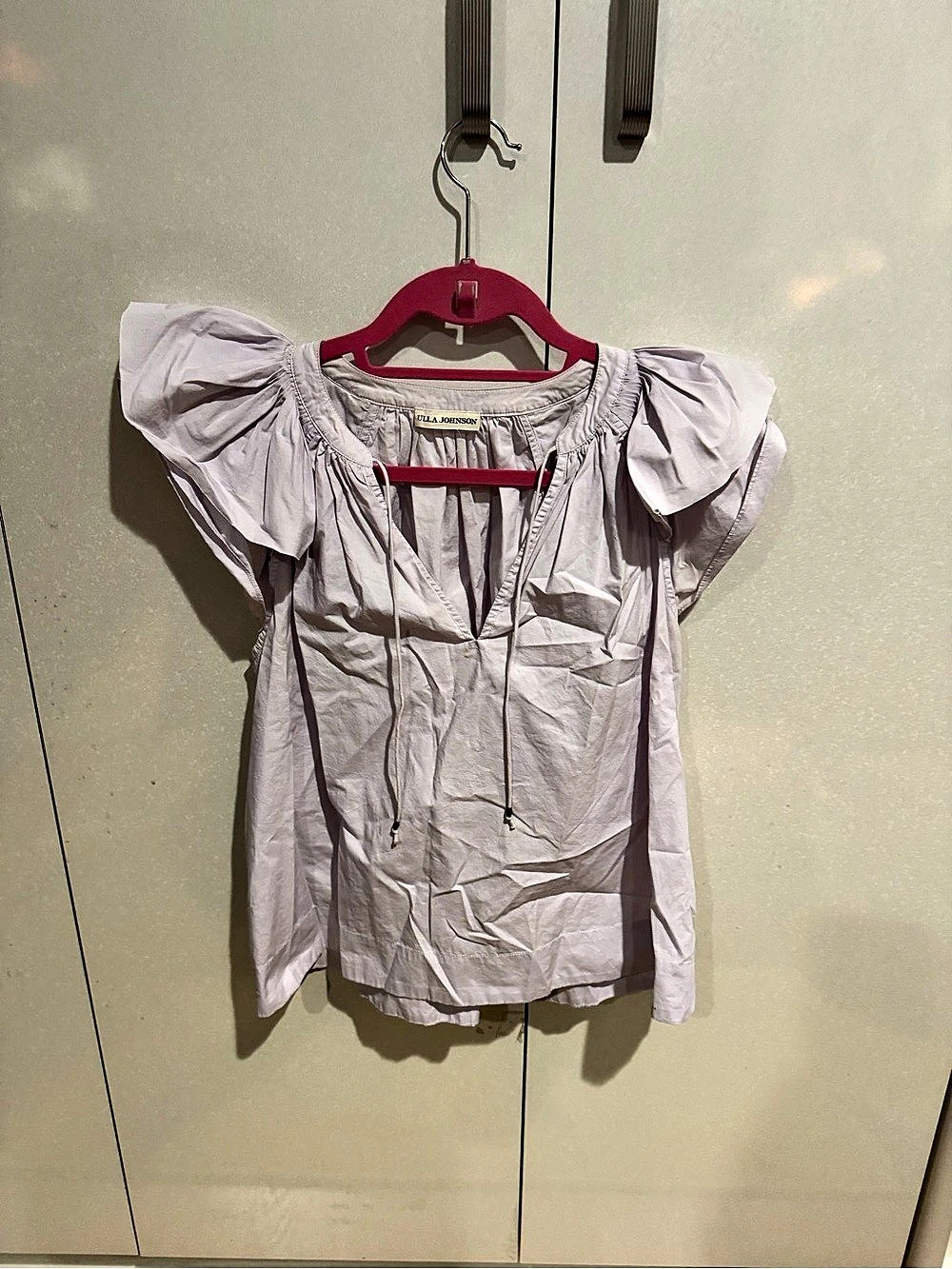 Ulla Johnson Ruffle Sleeve Blouse in Pink Like New